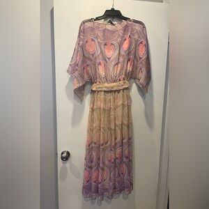 Vintage Victor Costa Ltd. Pastel Chiffon Evening Maxi Dress - Size 10 - EUC